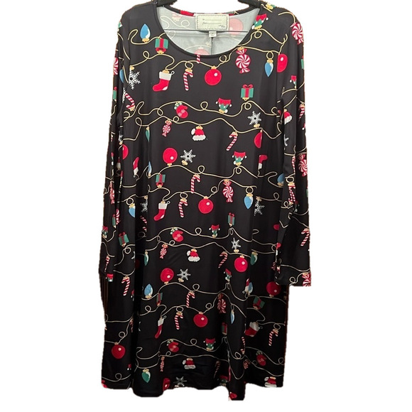 With Love Dercl Nightgown, Size 2X, NWOT, PTP 23”, L39”, 3/4 sleeve, very soft - Picture 2 of 6
